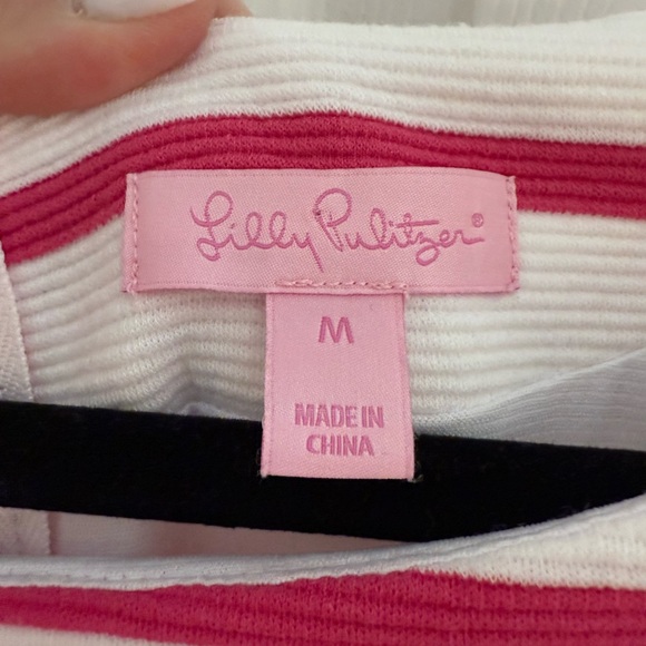 Lilly Pulitzer pink/white stripe Briella Dress- full zipper in back Size Medium - Picture 2 of 9